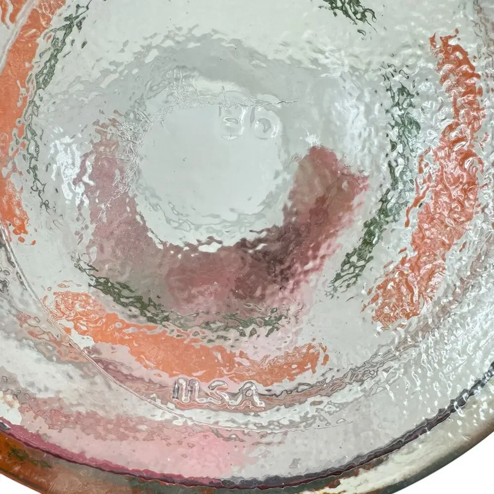 Vintage 1987 Anchor Hocking Corp. Oranges Orange Juice Glass Decanter Jug